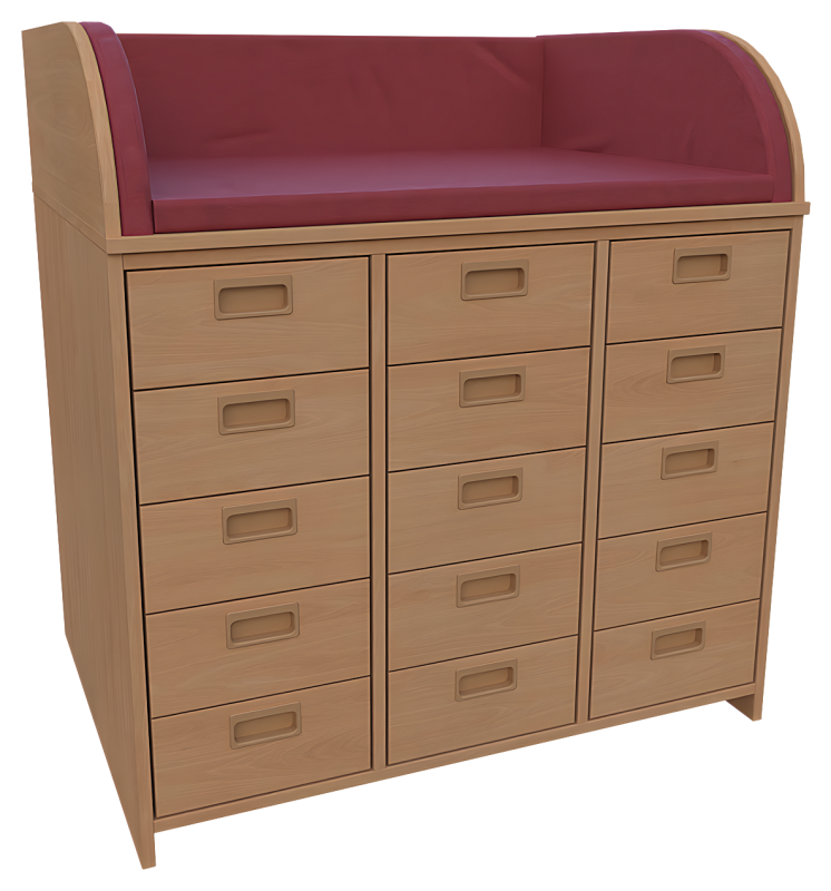 Wickelkommode mit 3 x 5 Schubläden, für Krippe, Kindergarten, Kita